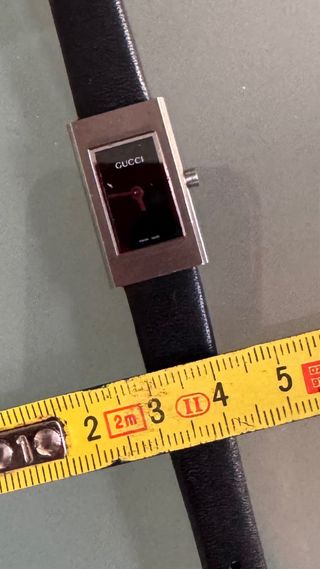 Reloj Pequeñito Mujer Gucci 1600 Acero Piel Negra