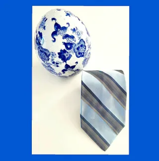 Corbata seda VALENTINO azul y gris