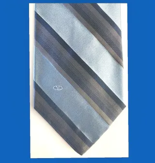 Corbata seda VALENTINO azul y gris