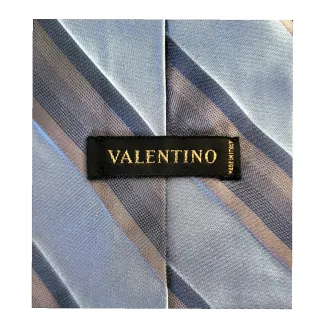 Corbata seda VALENTINO azul y gris