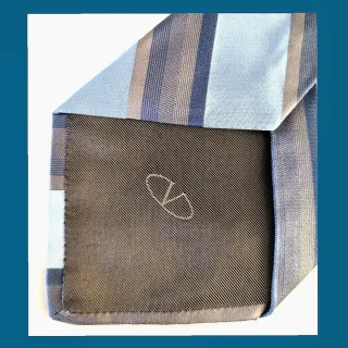 Corbata seda VALENTINO azul y gris
