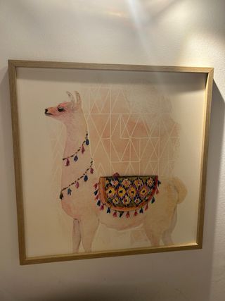 Cuadro amarillo y llama