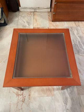 Mesa abatible madera y cristal