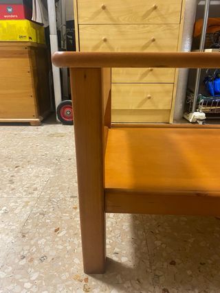 Mesa de centro elevable madera y cristal