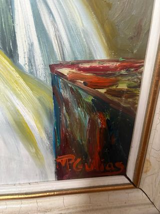 Pintura al óleo P. Gulias Original Dos Niñas