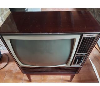 Televisor Philips Antiguo Mueble Madera