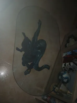 Mesa centro madera y cristal