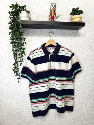 Polo Lacoste Rayas Azul, Verde, Rosa