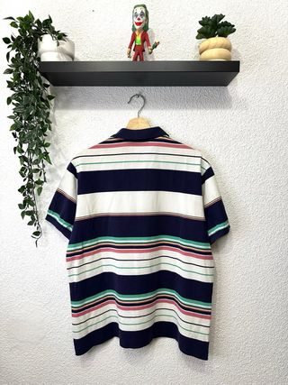 Polo Lacoste Rayas Azul, Verde, Rosa