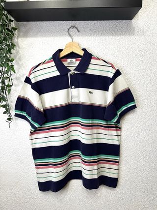 Polo Lacoste Rayas Azul, Verde, Rosa