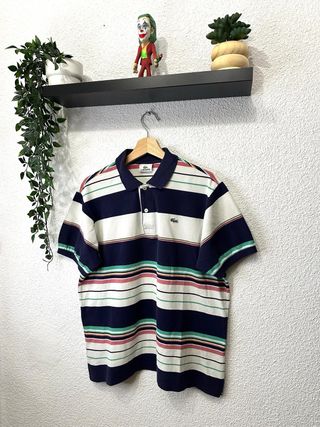 Polo Lacoste Rayas Azul, Verde, Rosa