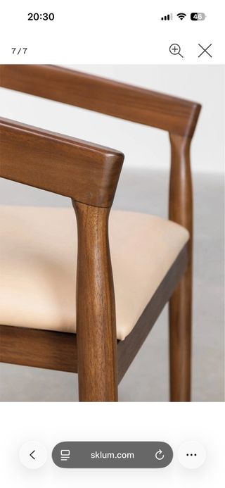 Silla Visby Sklum Asiento Beige Madera