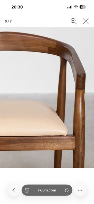 Silla Visby Sklum Asiento Beige Madera