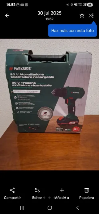 Taladro Atornillador Parkside 20V