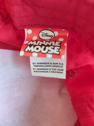 Gorra Niña Minnie Disney Roja Lunares Blancos.