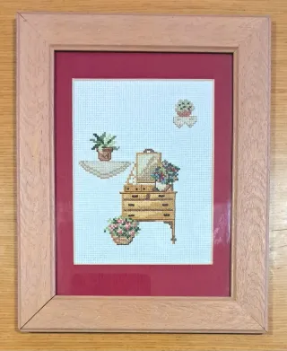 3 Bordados Artesanales Marco Madera