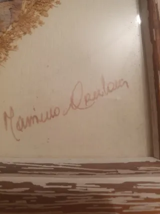 Quadro shabby chic cuore fiori pressati