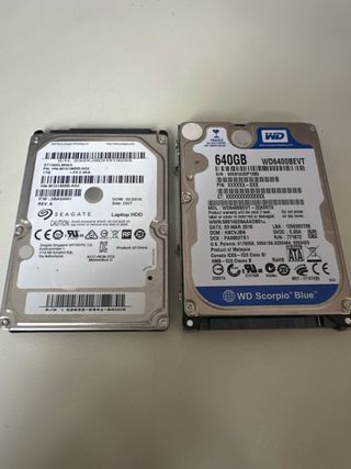 2 Discos Duros 1TB Seagate y 640GB WD