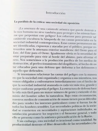 El hombre unidimensional. Herbert Marcuse