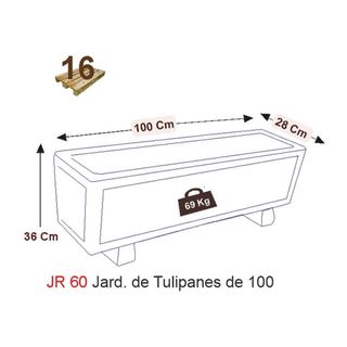Jardinera de piedra 100 cm de tulipanes exterior