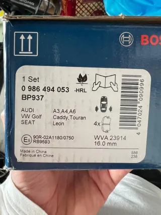 Discos de freno Bosch Audi S3 8p