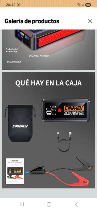 Arrancador de Batería CARHEN 5000A nuevo precintad