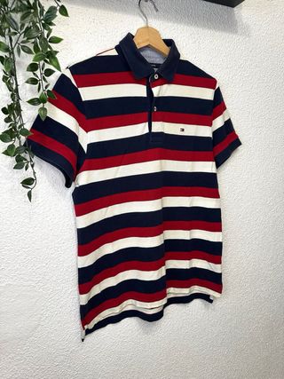 Polo Tommy Hilfiger Rayas Azul, Rojo, Blanco
