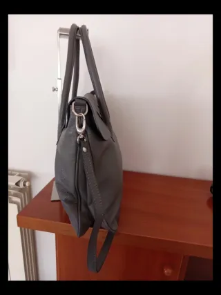 Borsa Artigianale Vera Pelle Grigia