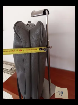 Borsa Artigianale Vera Pelle Grigia