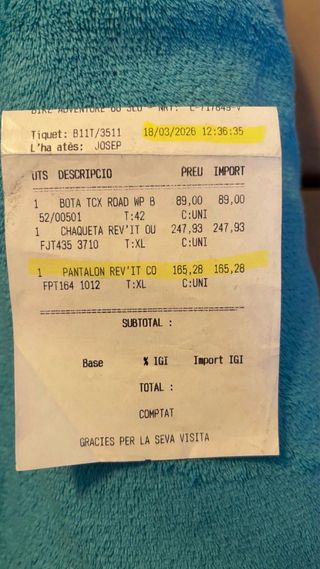 Pantalón Moto Rev'it Hombre Negro