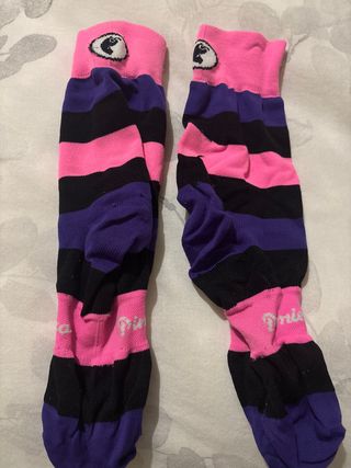 Calcetines ciclismo/running rayas rosa, morado, ne