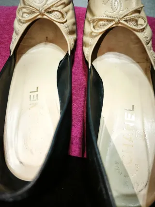 Zapatos Chanel Beige y Negro Originales