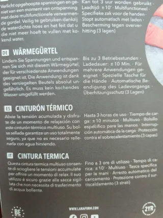 Cinturón Calentador Lanaform Waist Warmer Go