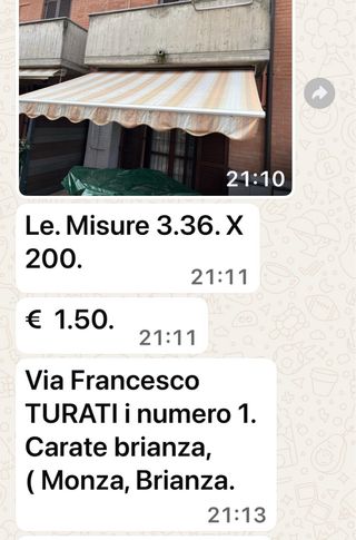 Tende da sole esterne a righe