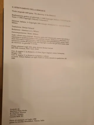 libro il ritrovamento della Bismarck