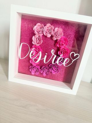 Quadretto nome Desiree fiori rosa