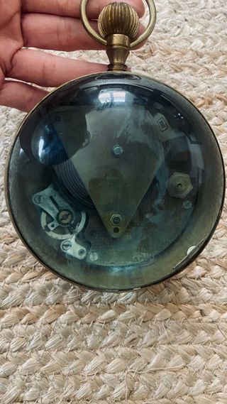 Reloj de sobremesa antiguo esfera cristal