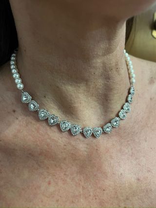 Collana Swarovski Cuore Perle e Cristalli