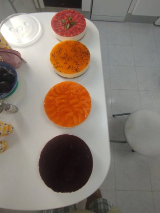 Tartas de queso, varios sabores.