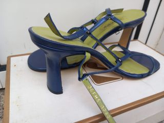 Paco Herrero Sandalias Tacón Azul y Verde