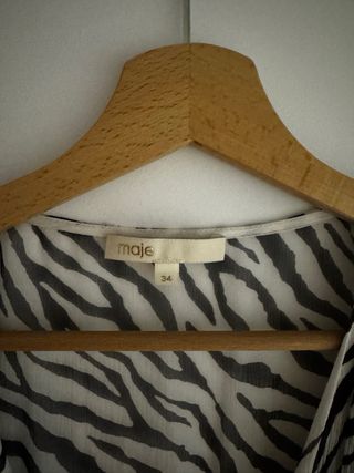 Vestido Maje estampado zebra XS 34 ajustado