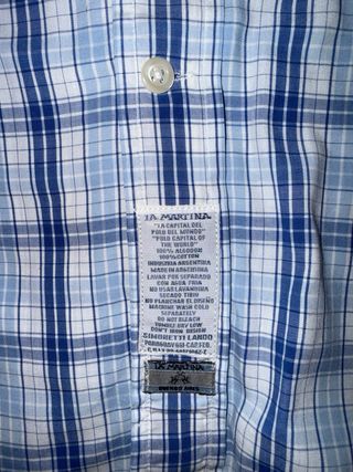 Camisa La Martina a cuadros azul y blanco