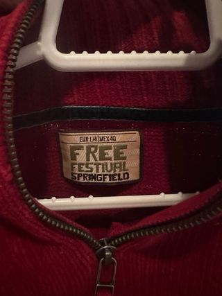 Jersey hombre rojo con cremallera