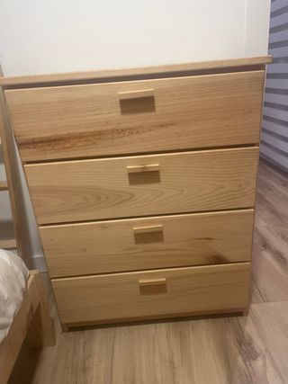 Cómoda de madera 4 cajones de muebles Lufe
