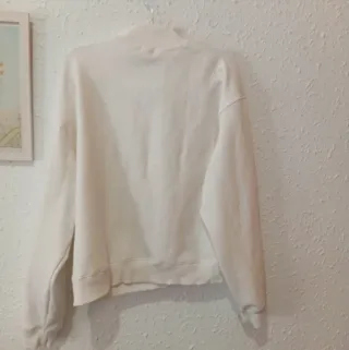 Sudadera Stradivarius blanca cremallera