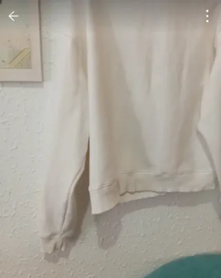 Sudadera Stradivarius blanca cremallera