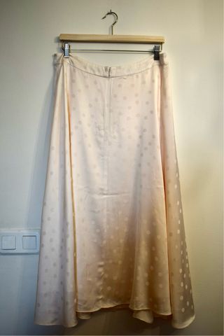 Falda larga Pedro del Hierro beige satinada