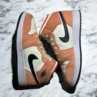 Nike Air Jordan 1 Mid Arancione Bianco
