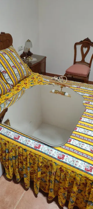 Mueble de baño:lavabo, encimera y espejo con luz