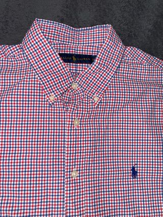 Camisa Polo Ralph Lauren cuadros roja y azul